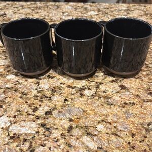 Elegant Black Ceramic Mug Set